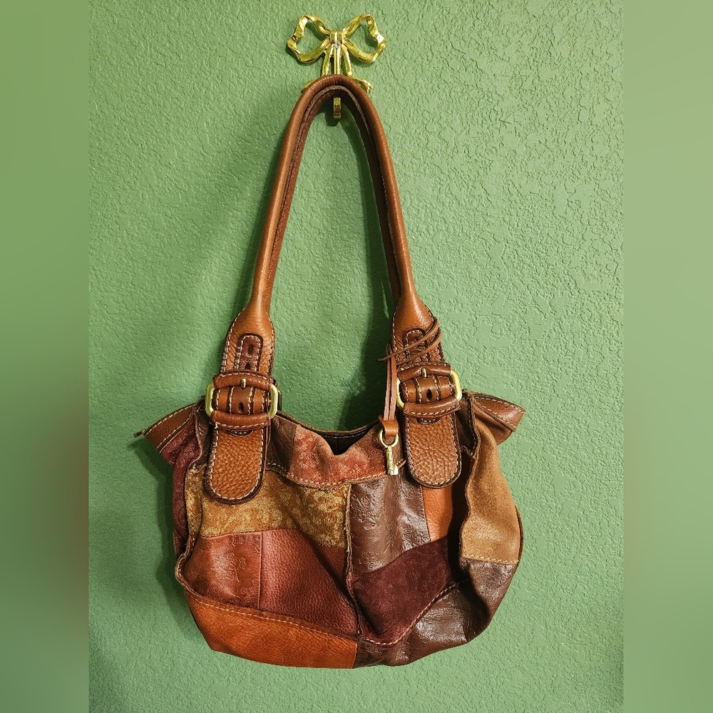 Vintage Fossil Patchwork Shoulder Bag - Picture 2 of 16